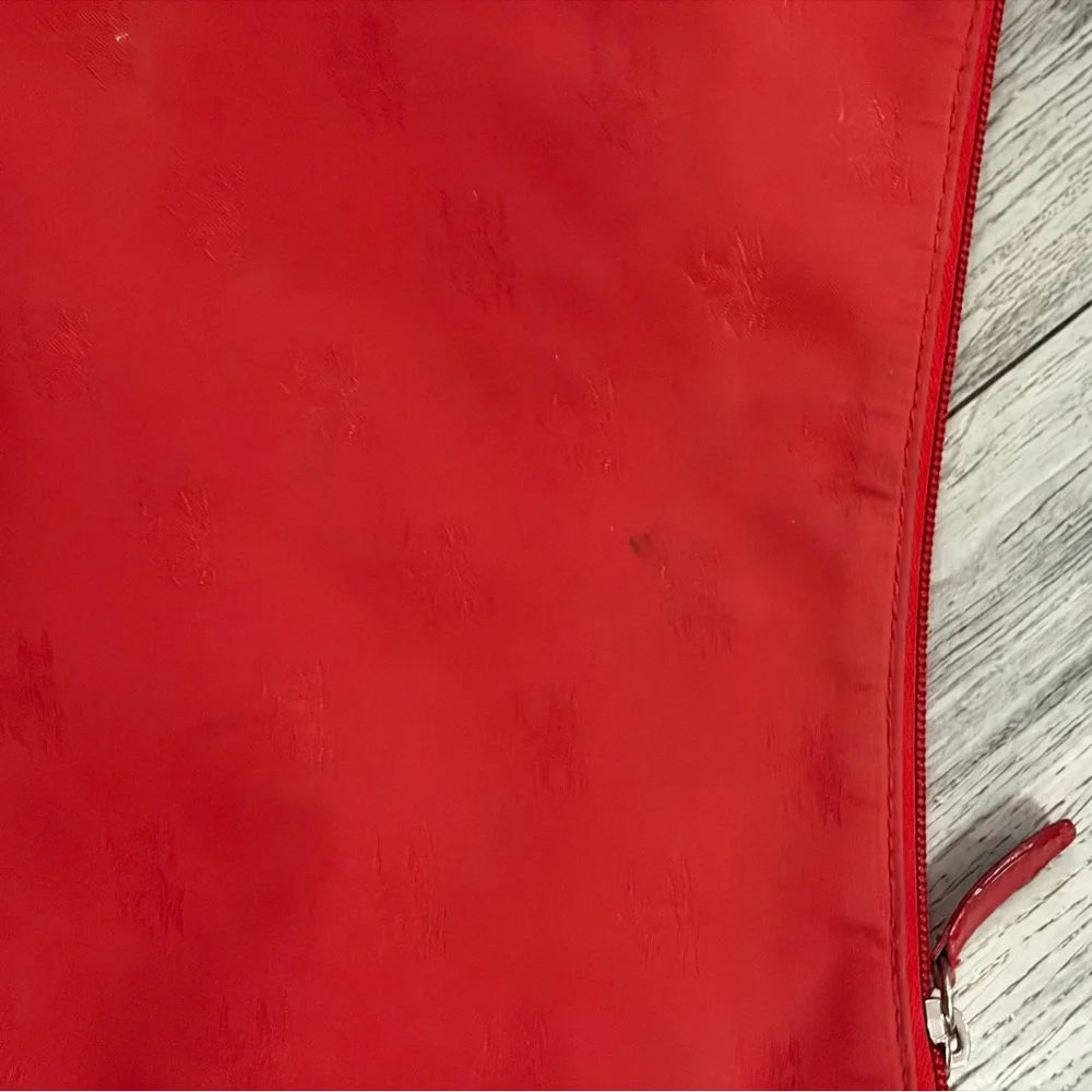 Piero Guidi Red Nylon and Patent Leather Shoulder Bag Made in Italy - Picture 5 of 10